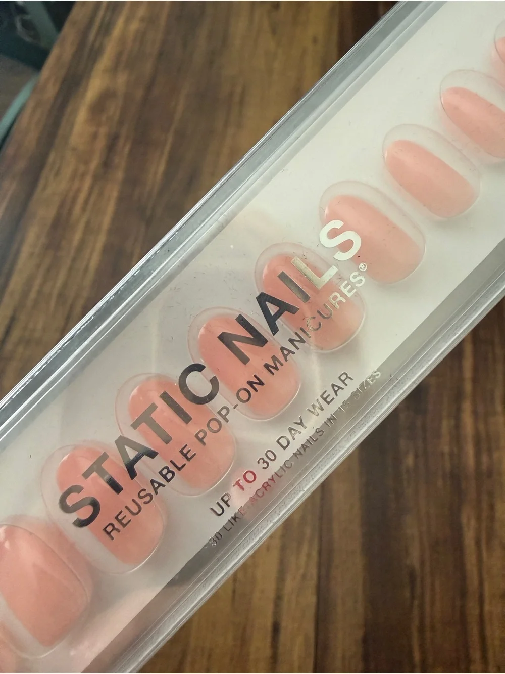 STATIC NAILS Reusable Press-On Nails — Soft Peach Pink Set